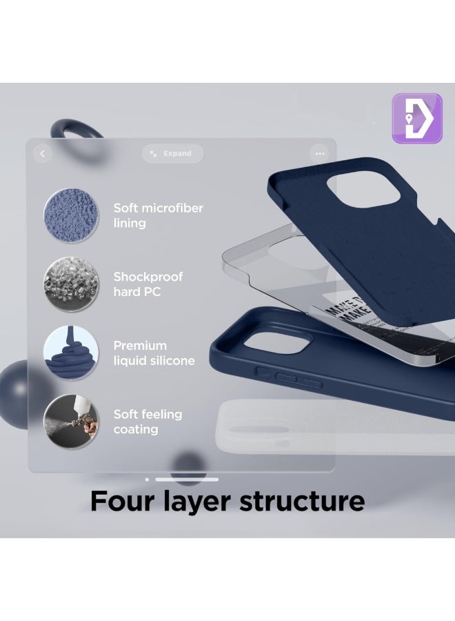 Delivus Iphone Silicone Case - Silky Soft Touch with Grade Drop Protection - Anti-Scratch Microfiber Lining - Shockproof Protective Phone Case Slim Thin Cover (Iphone 15 Plus, Navy Blue) - Image 4