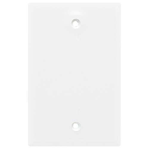 Power Gear Single Blank Wall Plate Cover, 1 Gang, Outlet Covers, 3.1” x 4.9” , Light switch cover, Screws Included, White, 44746 - Image 1