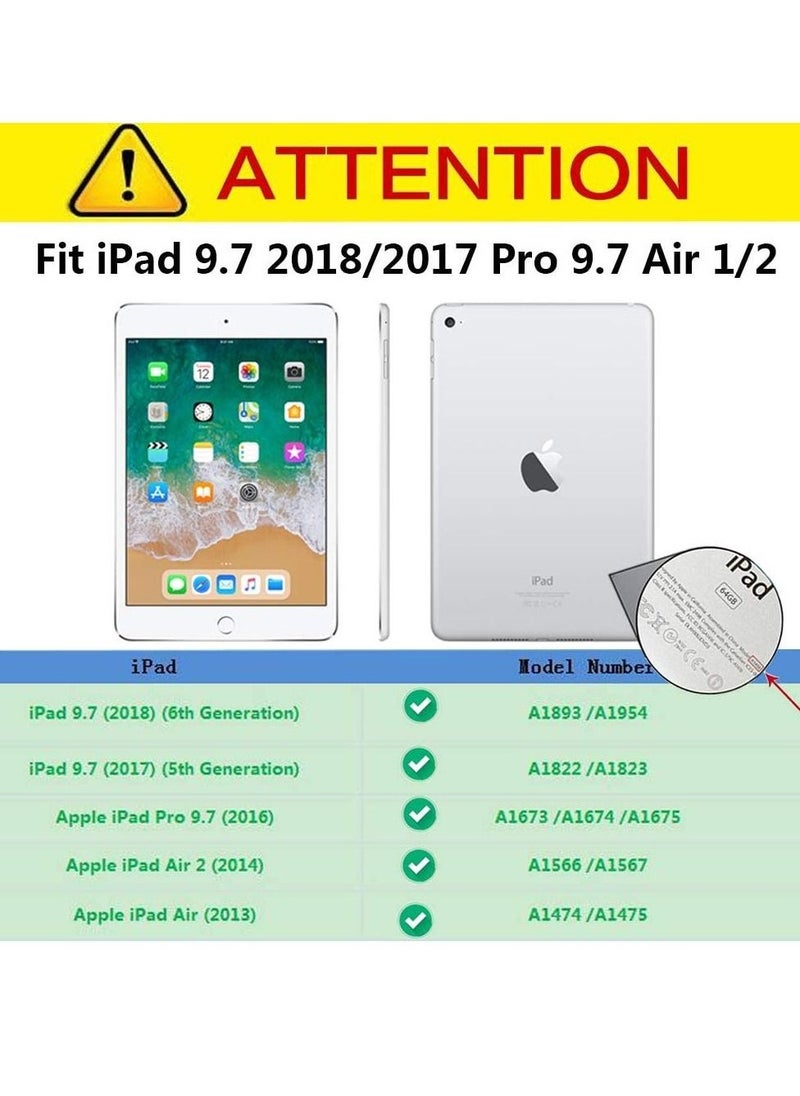 iPad 6th Generation Case for Kids, iPad 9.7 Case, Light Weight Shockproof EVA Foam Protective Tablet Stand Cover Holder for Apple iPad Air/ Air 2 iPad 9.7 2017/ 2018 - Cute Butterfly, Yellow - Image 3