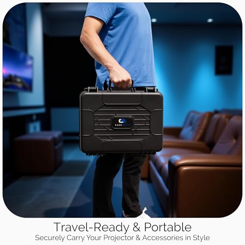CASEMATIX Projector Travel Case Compatible with ViewSonic PA503S, PA503W, PA503X, PG703W, PG703 Projectors, HDMI Cable and Remote, Case Only - Image 3