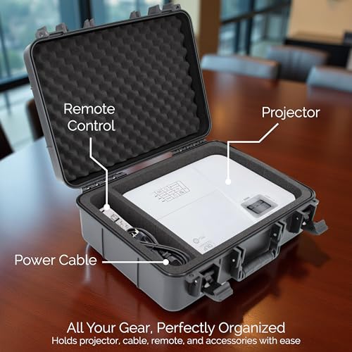 CASEMATIX Projector Travel Case Compatible with ViewSonic PA503S, PA503W, PA503X, PG703W, PG703 Projectors, HDMI Cable and Remote, Case Only - Image 2