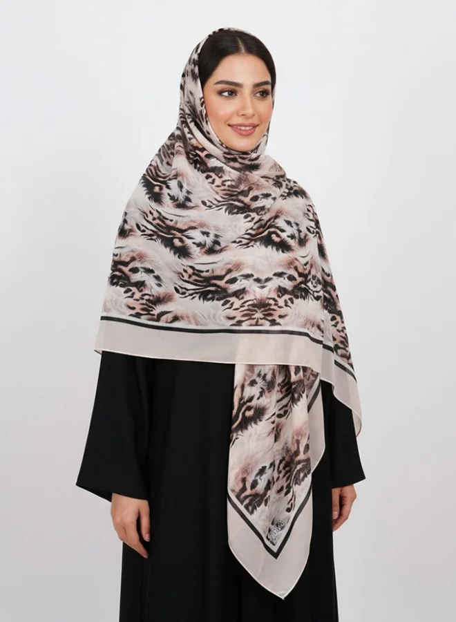 عبايات لمحة طرحة ويف نود – شيفون بنقشة تموجات حيادية