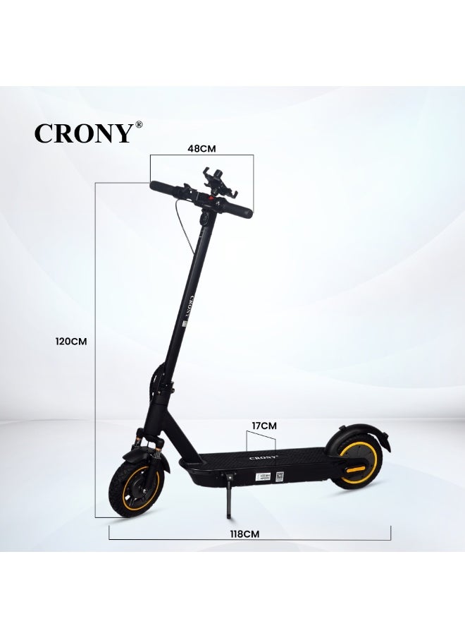 Crony - XM Max E Scooter 350W Motor, 36V 15.6AH Battery, 35-55KM/lH Top Speed, 25-45KM Range, Front Suspension, LED Base Light, LCD Display, App Connectivity, Foldable Electric Scooter with Phone Holder, Hand Bell,hook,Solid Tires, Lock, Lightweight Frame 120KG Load, Ideal E-Bike for Adults, Off-Road, Commuter E Skateboard, Fast Speed Electric Scooter for Adults Teens & Kids Urban Mobility tool,Perfect Scooter for Outdoor Adventures, Youth Electric Rideable, Portable Electric Scooter with Safety Features, Ideal for Kids Who Want to Explore, Fun and Practical Scooter for Family Rides, Suitable for Youth Riders,Antivibrator Black - Image 1