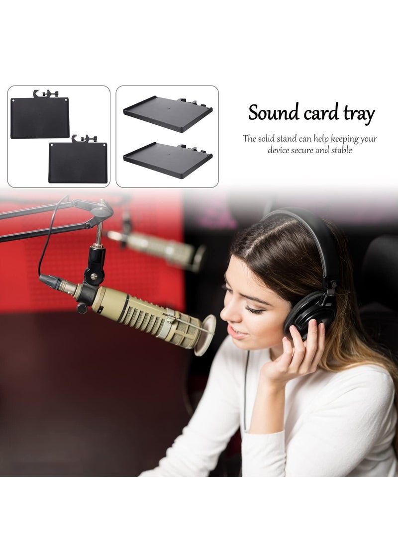 KASTWAVE - 2pcs Universal Sound Storage Tray Live Broadcast Microphone Mic Rack Stand - Image 1