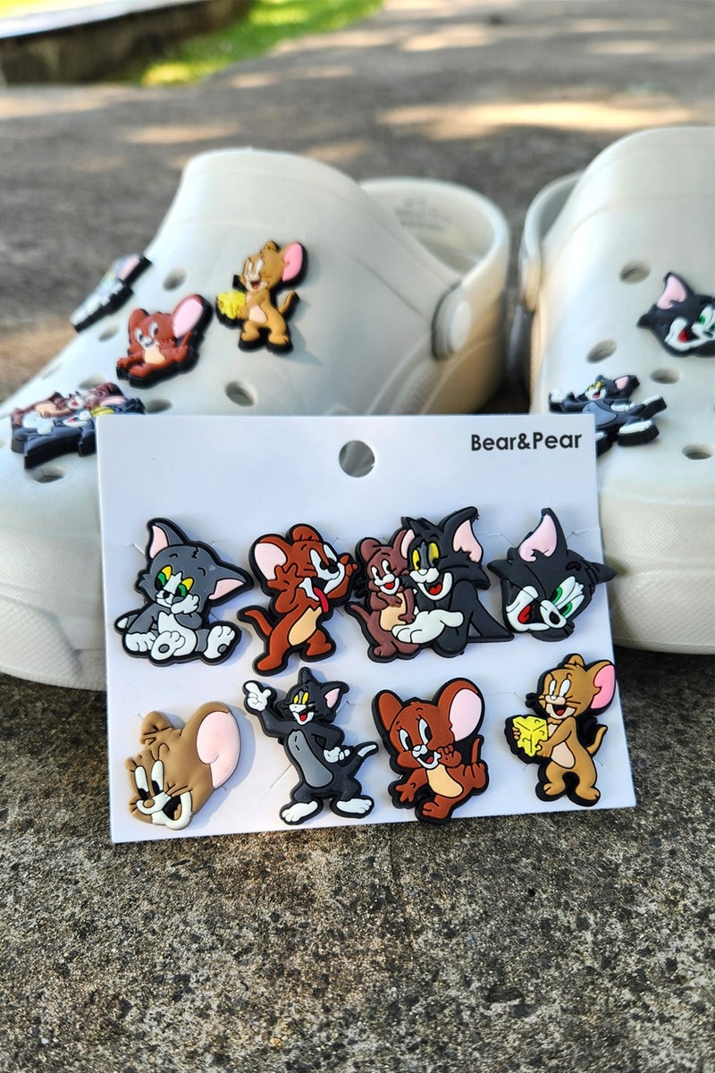 Bear & Pear Tom and Jerry 8 Pieces Crocs Slipper Ornament Colorful Jibbitz Accessory - Image 1