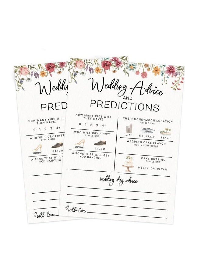 Printed Party Bridal Shower Game – Wedding Prediction Guessing Activity, Wildflower In Bloom Theme, Set of 30 - Image 5