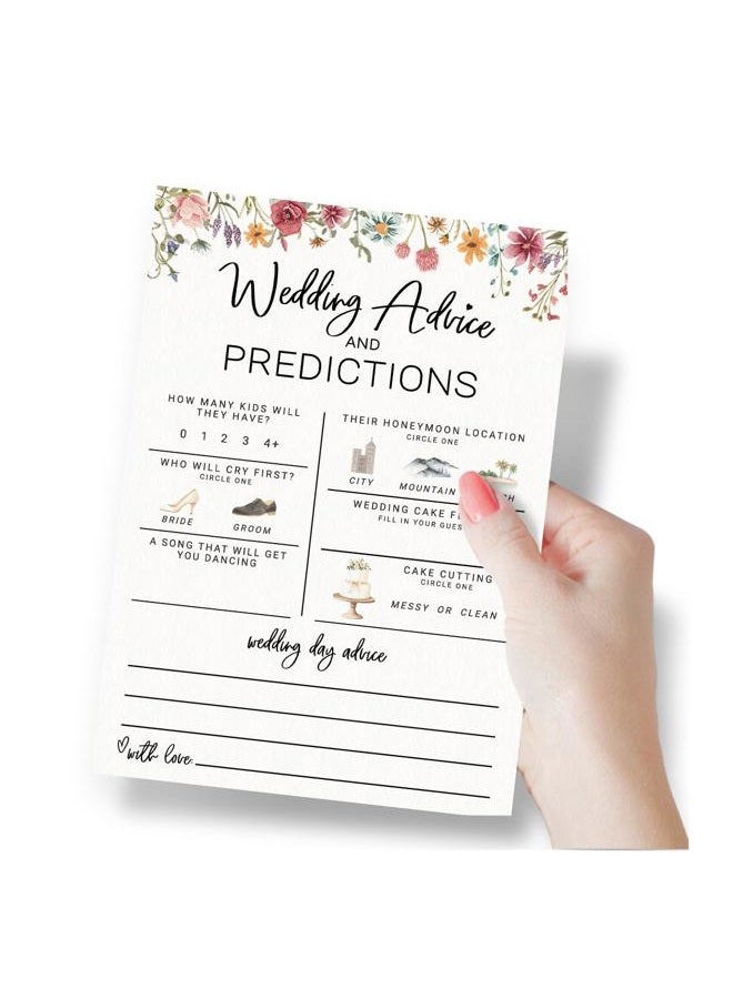 Printed Party Bridal Shower Game – Wedding Prediction Guessing Activity, Wildflower In Bloom Theme, Set of 30 - Image 3