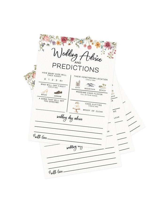 Printed Party Bridal Shower Game – Wedding Prediction Guessing Activity, Wildflower In Bloom Theme, Set of 30 - Image 4