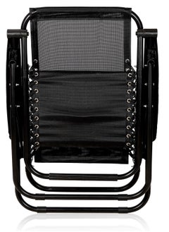 Decorhills Relaxing Chair Outdoor Lounges Foldable Camping Chair, Zero Gravity Adjustable Beach Chair and Garden Chair with Pillows Cup Holders for Poolside Backyard and Beach, Black  - Image 3