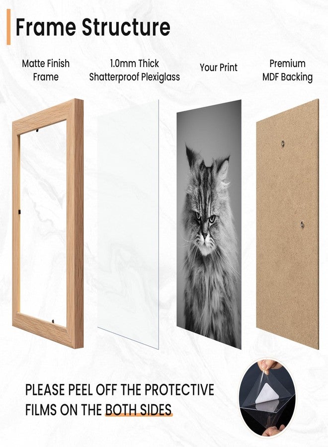 Venusmiles 15 Pack Picture Frames Collage Wall Decor, Gallery Frame Set for Wall Mounting or Tabletop Display, Multi Sizes Including 3pcs 8x10, 6pcs 5x7, 6pcs 4x6, Oak - Image 5
