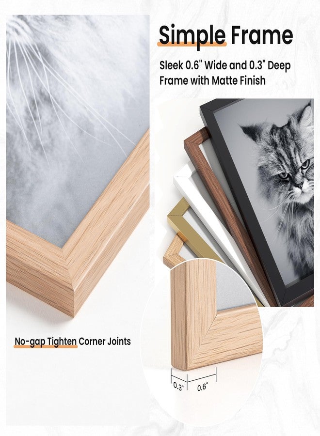Venusmiles 15 Pack Picture Frames Collage Wall Decor, Gallery Frame Set for Wall Mounting or Tabletop Display, Multi Sizes Including 3pcs 8x10, 6pcs 5x7, 6pcs 4x6, Oak - Image 4