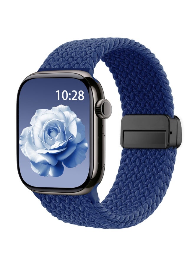 ChicVibe Magnetic Wristband Adjustable Nylon Strap for Apple Watch Series 11 46mm/Series 10 46mm, Apple Watch Ultra 3/Ultra 2/Ultra 49mm, S9/S8/S7 45mm, SE3/SE2/SE/S6/S5/S4 44mm, S3/S2/S1 42mm iWatch Band for Men Women, Elastic Nylon Braided Secure & Comfortable Stretchy Strap Parachute Buckle Bands - Image 2
