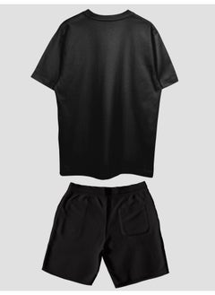 THREADCURRY THREADCURRY Geometrica Printed Co-ord Set for Men - Half Sleeve Oversized T-Shirt and Shorts  - Image 2