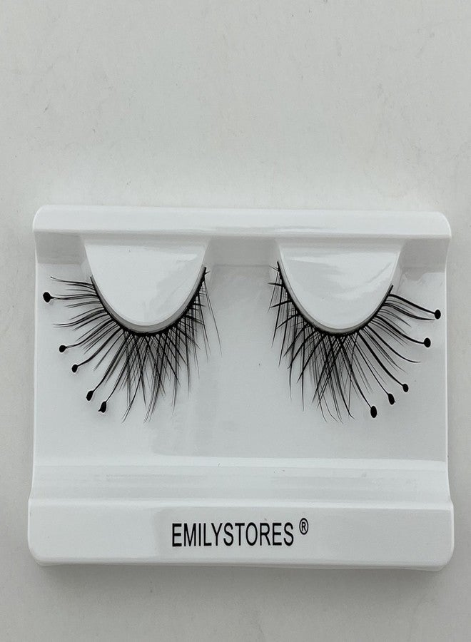 EMILYSTORES Halloween False Eyelashes, Dramatic Black Lashes with Dots for Yzma Costume, Reusable 1Pair - Image 3