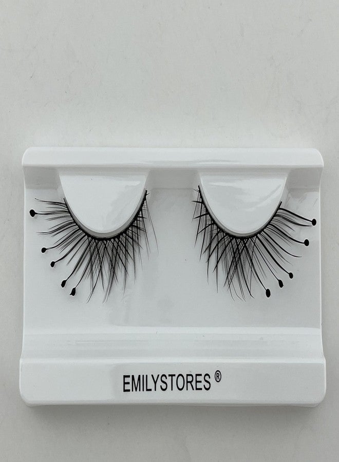 EMILYSTORES Halloween False Eyelashes, Dramatic Black Lashes with Dots for Yzma Costume, Reusable 1Pair - Image 4