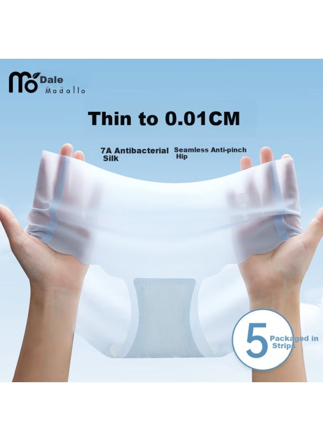 Madallo Seamless Ice Silk Summer Thin Invisible Panties 7a Antibacterial Transparent Triangle Shorts Head M - Image 1
