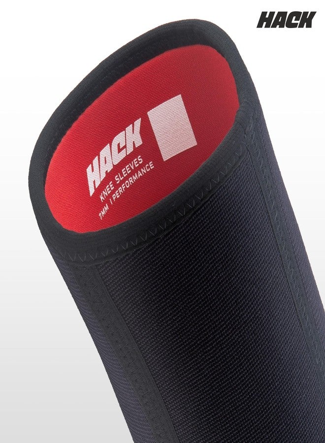 Hack Athletics Performance 2.0 | 7mm Knee Sleeves Compression Sleeves for Men & Women Knee Support & Pain relief, Multipurpose Gym Workouts Deadlifts Squats Powerlifting Knee cap Knee Guard (2XS) - Image 4