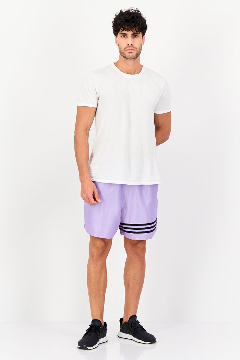 Adidas Men Sportswear Fit Brand Logo Outdoor Shorts, Lavender - Image 4