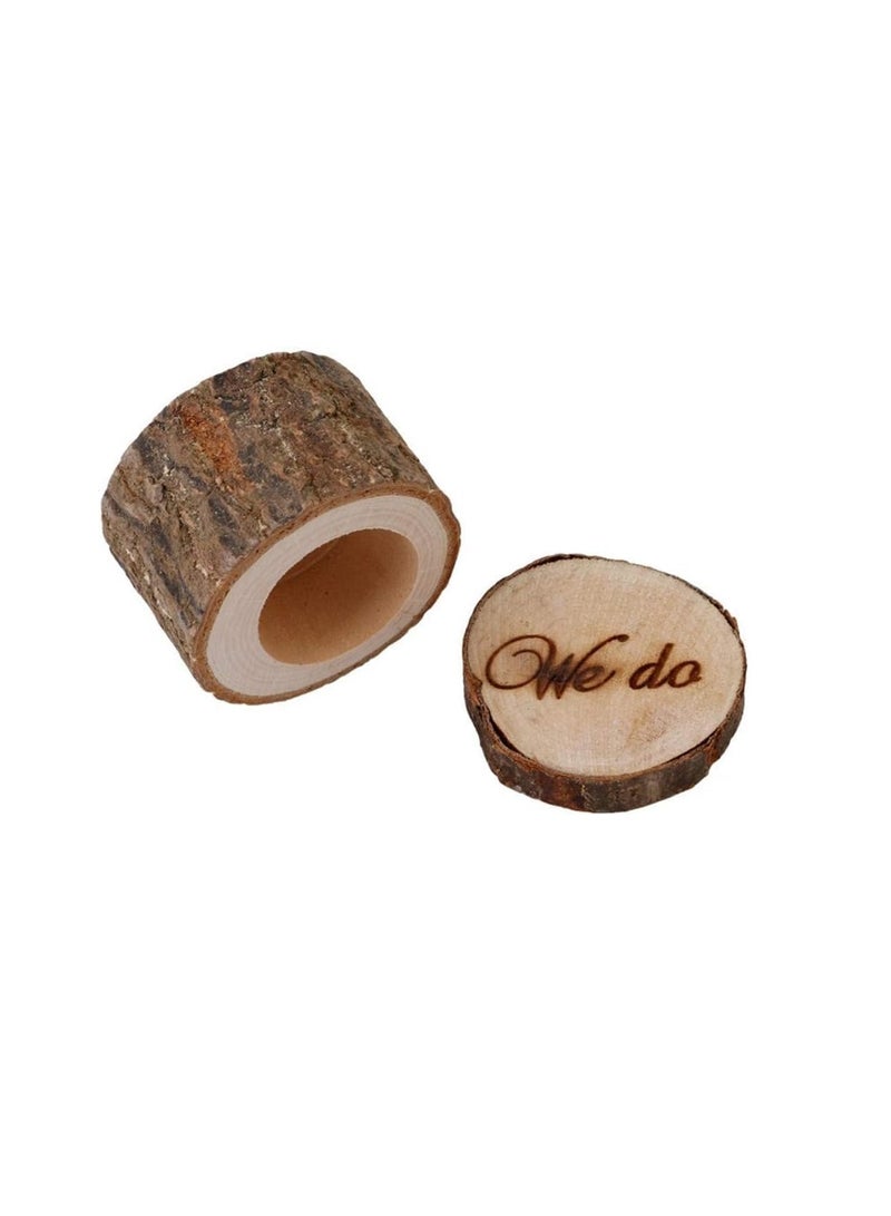 SYOSI صندوق خاتم خشبي، صندوق خاتم زفاف، صندوق تخزين طبق خاتم خشبي، حامل خاتم لمراسم الزفاف، علبة تخزين مجوهرات للزينة، هدية زفاف ريفية بمناسبة الذكرى أو الخطوبة - Image 5