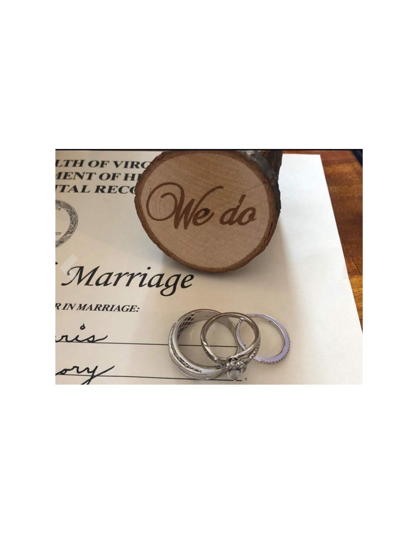 SYOSI صندوق خاتم خشبي، صندوق خاتم زفاف، صندوق تخزين طبق خاتم خشبي، حامل خاتم لمراسم الزفاف، علبة تخزين مجوهرات للزينة، هدية زفاف ريفية بمناسبة الذكرى أو الخطوبة - Image 2