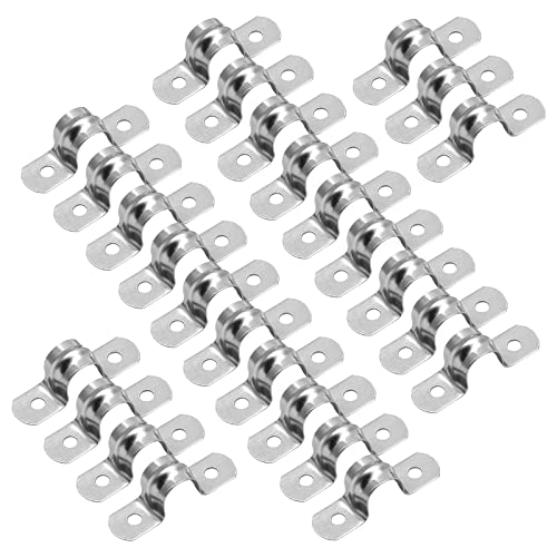 Uenhoy 50 Pcs 3/4" Stainless Steel Rigid Pipe Strap Clamps, M20 Two Hole Strap U Bracket Pipe Clamps Heavy Duty Conduit Clamps U-Shape Clamps for Conduit and Cables - Image 2