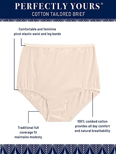 Vanity Fair Women's Perfectly Yours Tailored Cotton Brief Panty 15318, Midnight Black, 2X-Large/9 - Image 3