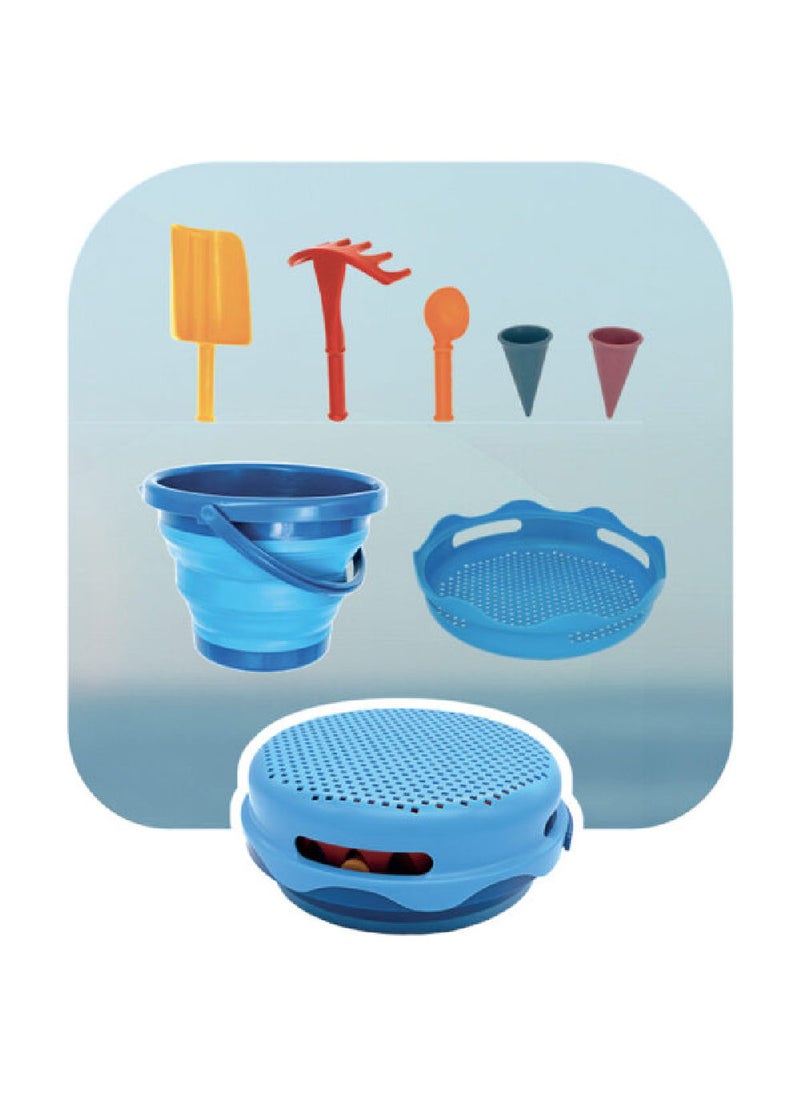 CompacToys CompacToys 7In1, Blue, Sand Toys is a complete set of Selected Sand Toys, Made of High-Quality Plastic, BPA Free, Elastic and Durable. It is Compact and can be carried in handbag.  - Image 3