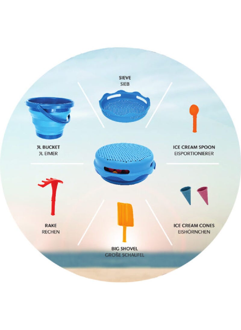 CompacToys CompacToys 7In1, Blue, Sand Toys is a complete set of Selected Sand Toys, Made of High-Quality Plastic, BPA Free, Elastic and Durable. It is Compact and can be carried in handbag.  - Image 2