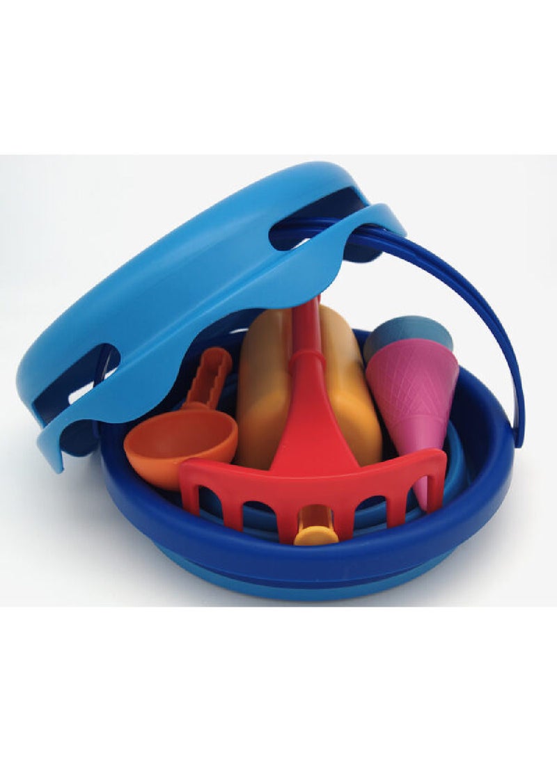 CompacToys CompacToys 7In1, Blue, Sand Toys is a complete set of Selected Sand Toys, Made of High-Quality Plastic, BPA Free, Elastic and Durable. It is Compact and can be carried in handbag.  - Image 5