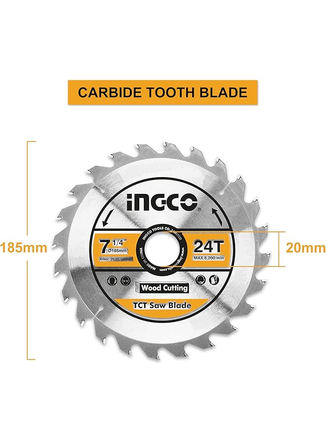 INGCO Cs18538 1400W Circular Saw With 1 Set Extra Carbon Brushes 4800 Rpm - Image 5
