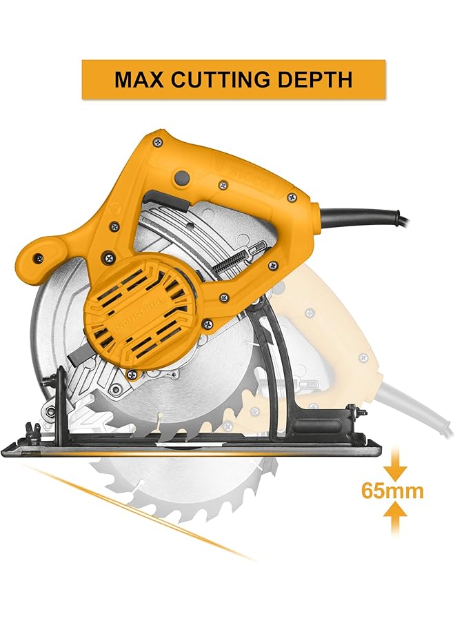 INGCO Cs18538 1400W Circular Saw With 1 Set Extra Carbon Brushes 4800 Rpm - Image 4