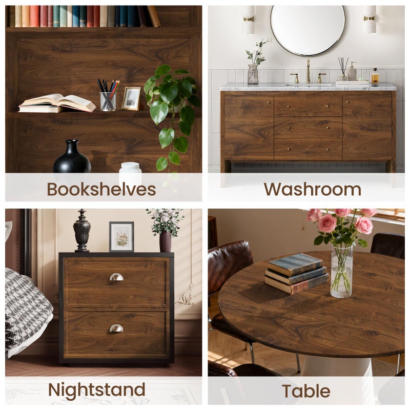 practicalWs Wood Grain Contact Paper Peel and Stick - Self Adhesive Brown Wallpaper for Cabinet - Waterproof Vinyl Wrap for Kitchen Countertop - Wall Paper for Furniture Shelf Liner 15.7In x 78.7In - Image 5