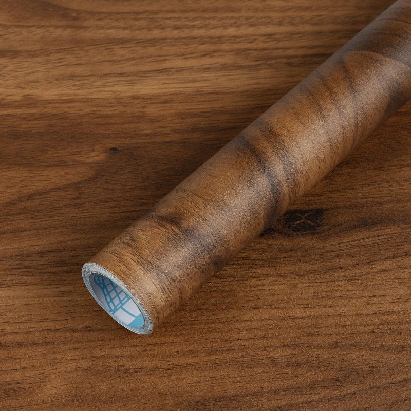 practicalWs Wood Grain Contact Paper Peel and Stick - Self Adhesive Brown Wallpaper for Cabinet - Waterproof Vinyl Wrap for Kitchen Countertop - Wall Paper for Furniture Shelf Liner 15.7In x 78.7In - Image 1