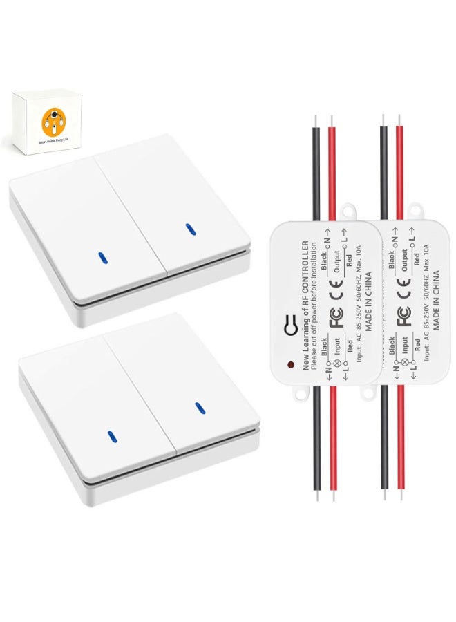 RF433 مفتاح الضوء اللاسلكي ومجموعة المستقبل لا تحتاج إلى أسلاك 30m للمكتب المنزلي التحكم في ضوء مروحة الحمام - Image 1