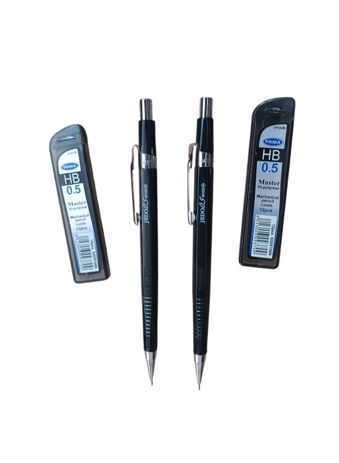 Set of 2 Mechanical Pencils - New Jedu 0.5mm - with 2 prima lead pack - Image 3