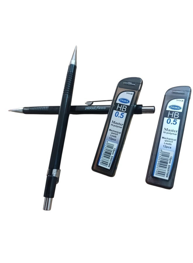 Set of 2 Mechanical Pencils - New Jedu 0.5mm - with 2 prima lead pack - Image 2