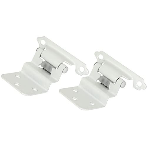 Laurey 28642 3/8-Inch Inset Face Mount Self-Closing Cabinet Hinge, White,2-Pack - Image 5