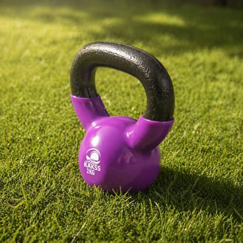 Kakss Vinyl half coating Kettle Bell for Gym & Workout (2 KG (Purple)) (PROUDLY MADE IN INDIA) - Image 5