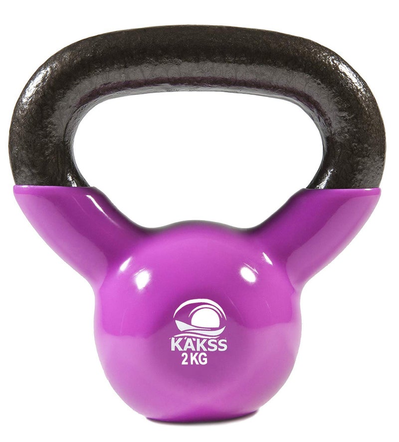 Kakss Vinyl half coating Kettle Bell for Gym & Workout (2 KG (Purple)) (PROUDLY MADE IN INDIA) - Image 1