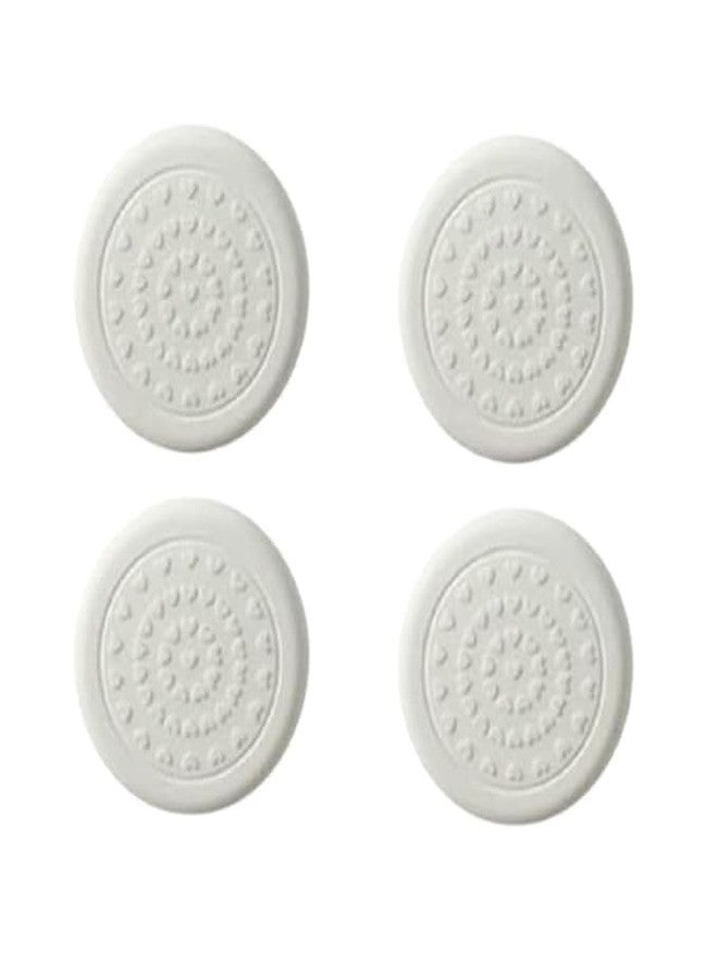 Prostuff.in® Round Anti Scratch Pads for Furniture, Self-Adhesive Rubber Furniture Leg Protector, Noise Reduction Chair Pads Floor Protectors - 5cm, 4pcs, (White) - Image 1