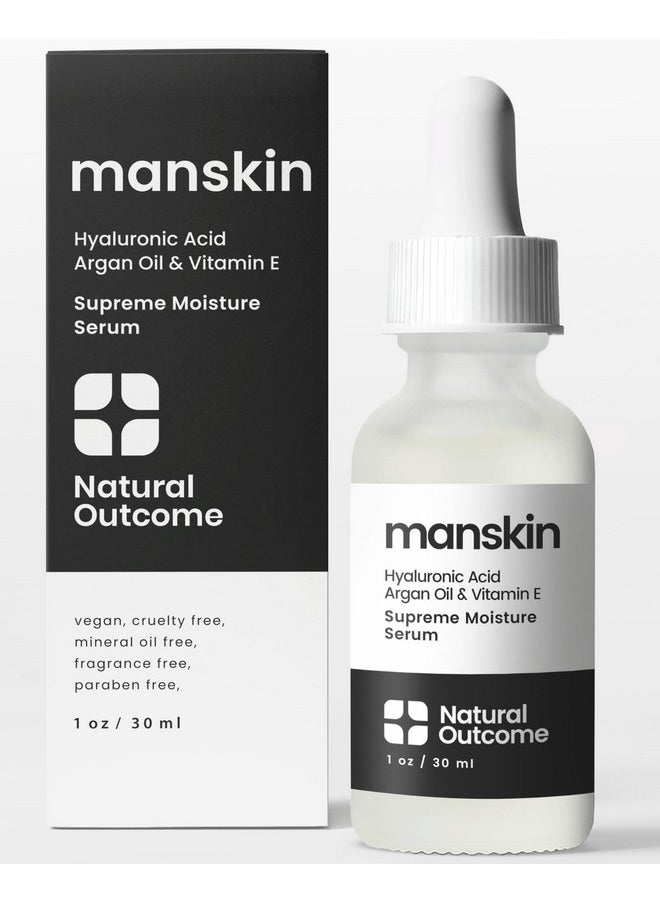natural outcome Natural Outcome Man Skin Supreme Moisture Serum Mens Serum I Mens Anti-Aging Day & Night Facial Serum I Advanced Moisture Serum with Hyaluronic Acid, Argan Oil & Vitamin E  - Image 1