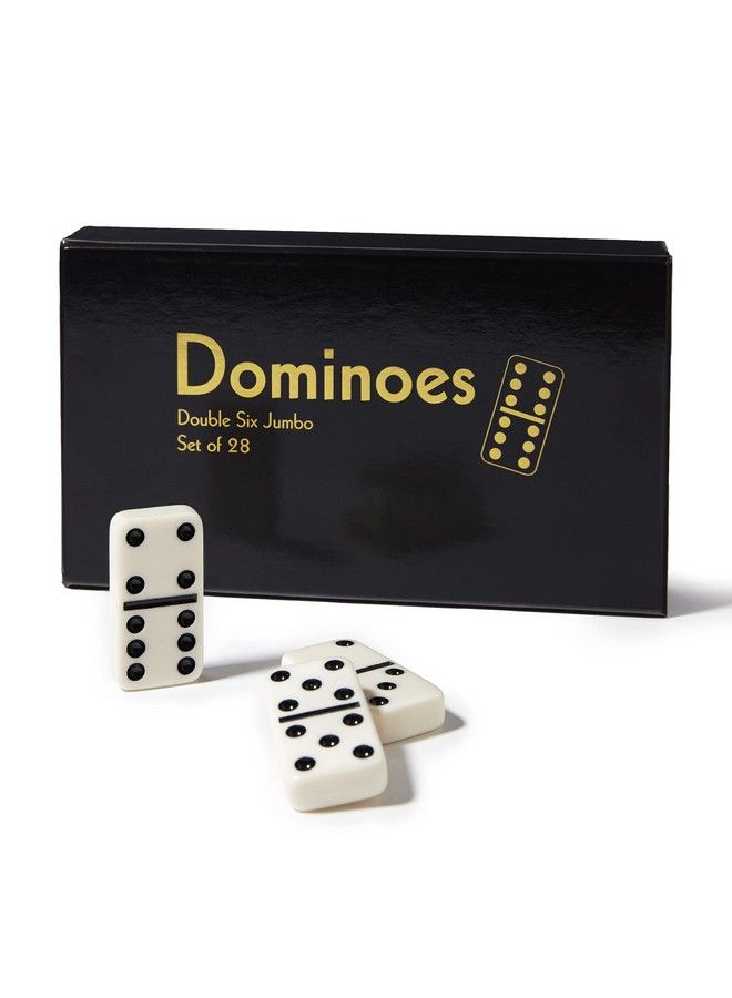 CHH قطع دومينو مزدوجة حجم 6 عملاقة بلون أسود/كريمي في علبة فاخرة من الفينيل - Image 2