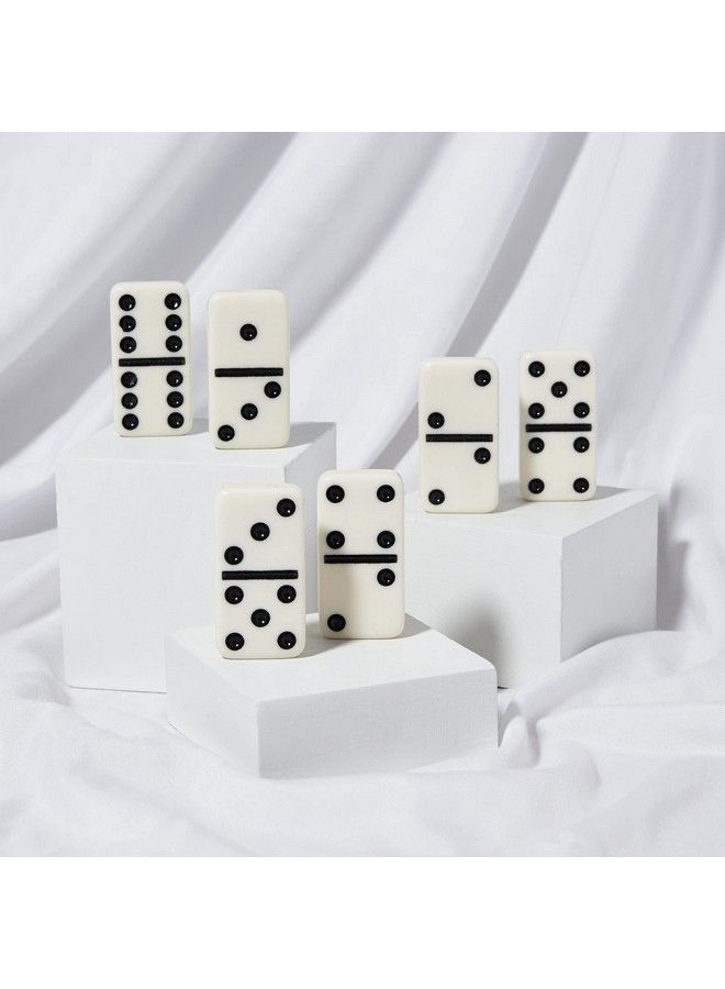 CHH قطع دومينو مزدوجة حجم 6 عملاقة بلون أسود/كريمي في علبة فاخرة من الفينيل - Image 5