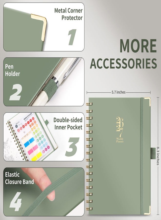 LOAPEM Academic Planner 2026-2027, Weekly and Monthly, A5 Size (5.7" x 8.3"), July 2026 - June 2027, To-do List for Tracking, for School, Home, Office, Hardcover, 12-Month Tabs (Light Green) - Image 4