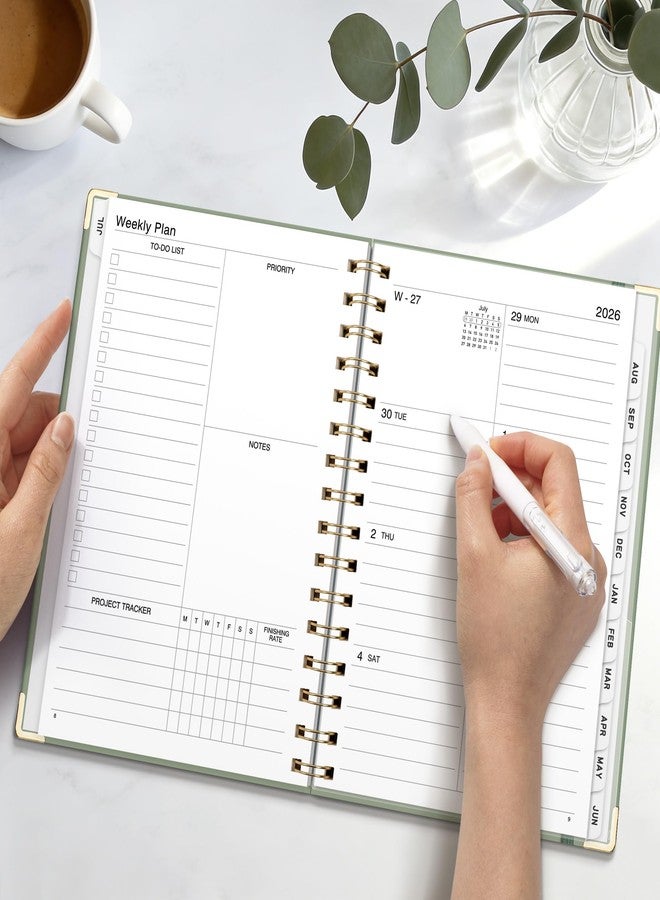 LOAPEM Academic Planner 2026-2027, Weekly and Monthly, A5 Size (5.7" x 8.3"), July 2026 - June 2027, To-do List for Tracking, for School, Home, Office, Hardcover, 12-Month Tabs (Light Green) - Image 3