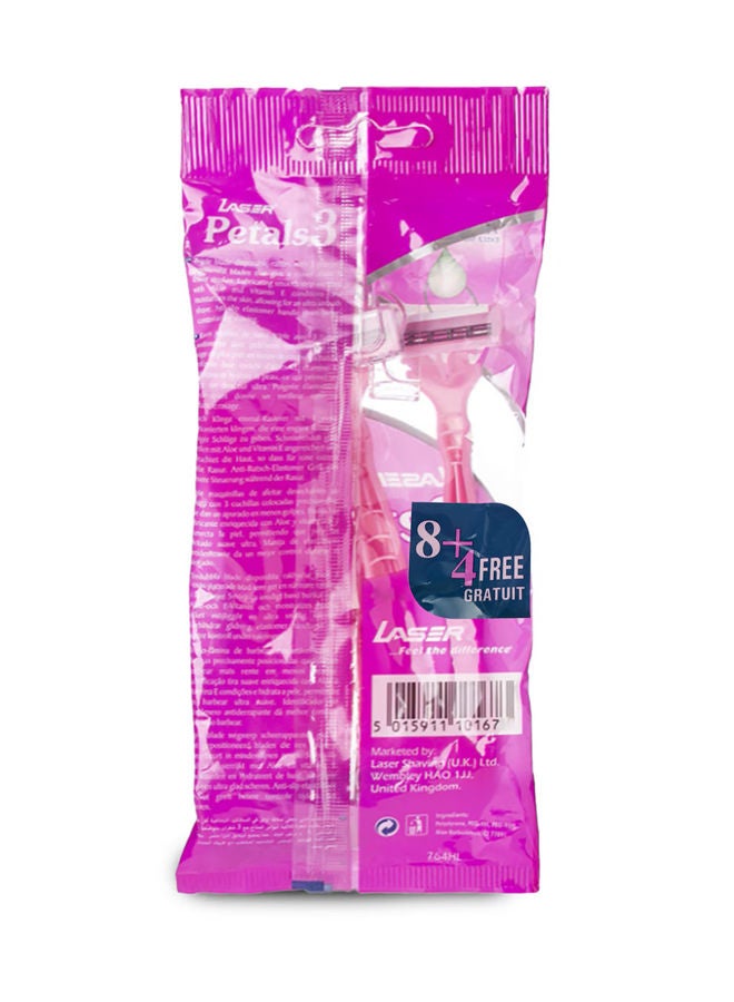 LASER شفرة حلاقة بتلات 3 ثلاثية الشفرة للنساء، 12 شفرة - Image 2