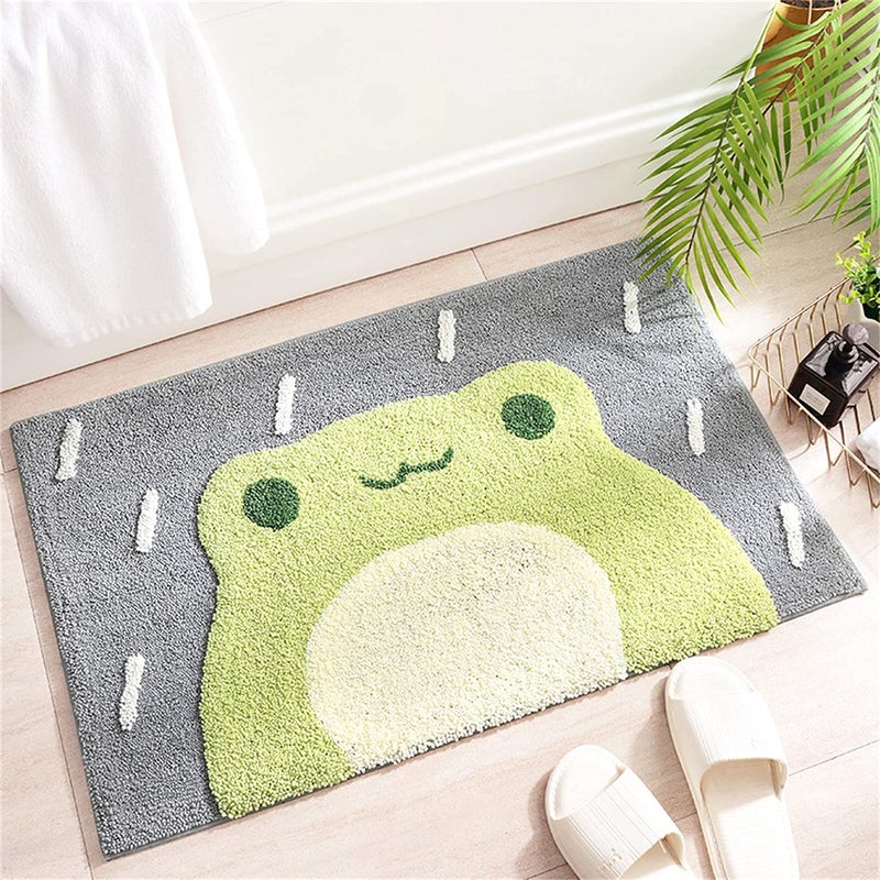 Ankah Bath Mat Cute Shower Rug  Luxury Shaggy High Absorbent and Anti Slip  Machine Washable Fit for Bathtub  Shower and Bath Room  (19.68""x 31.49""  Little Frog) - Image 5
