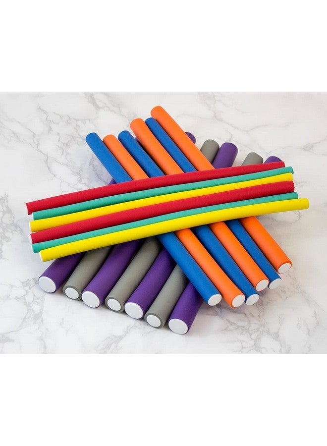 Diane Twistflex Rods Pack Of 42 Assorted Hair Rollers For Women And Girls Reusable Zip Pouch For Storage Small Medium Large Purple Gray Orange Blue Red Yellow Green Dtv1 - Image 5