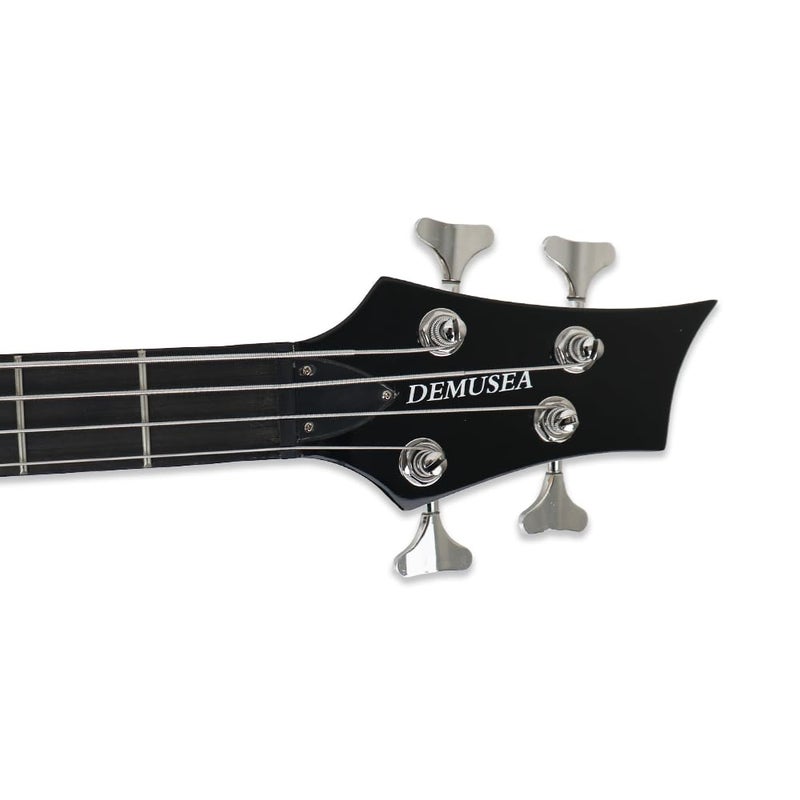 Demusea electric bass guitar full size 24frets standard 4string PJ bass black 34inch scale length maple neck phoenix body fixed bridge 2V 2T control for beginner starter practice show (YIB30) - Image 4