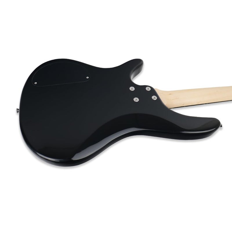 Demusea electric bass guitar full size 24frets standard 4string PJ bass black 34inch scale length maple neck phoenix body fixed bridge 2V 2T control for beginner starter practice show (YIB30) - Image 5